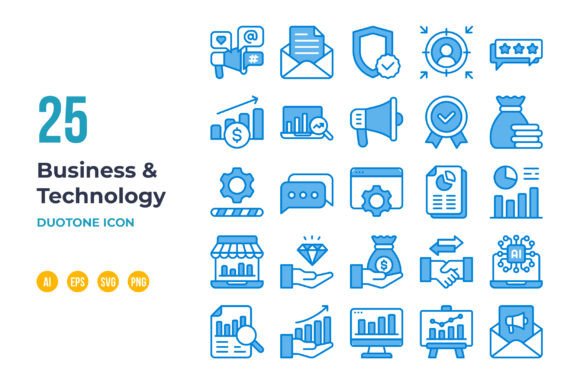 A Modern Duotone Icon Set for Business & Tech Projects