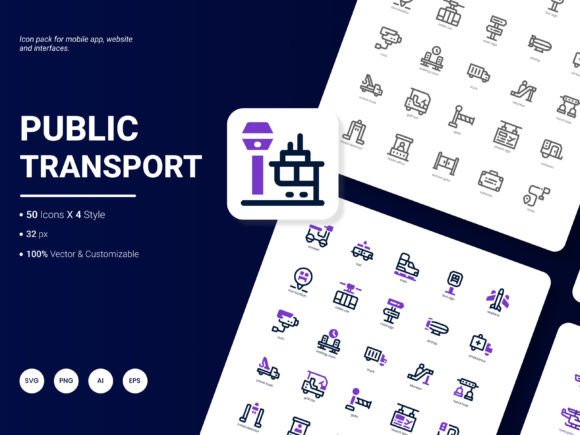 A Modern Toolkit: The Public Transportation Icon Pack