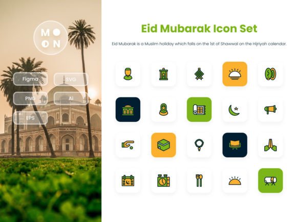 Eid Mubarak Duotone Concept Icon Set: A Versatile Design Toolkit