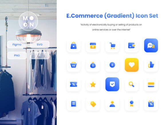 Elevate Your Digital Projects with Gradient Ecommerce Icons