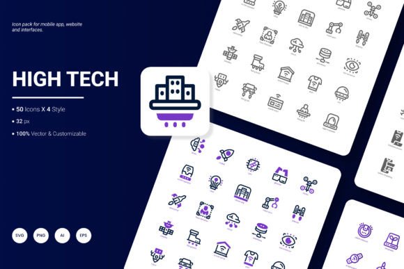 Elevate Your Projects with the High Tech Icon Pack