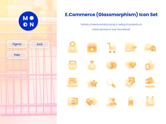 Elevating Your Digital Storefront with Ecommerce Glass Morphism Concept Icon