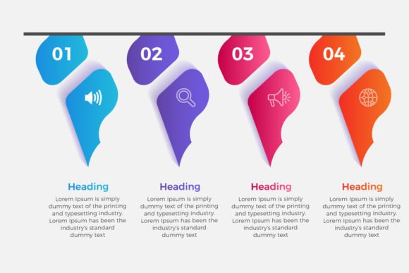 Evaluating the Business Infographic with 4 Steps Template