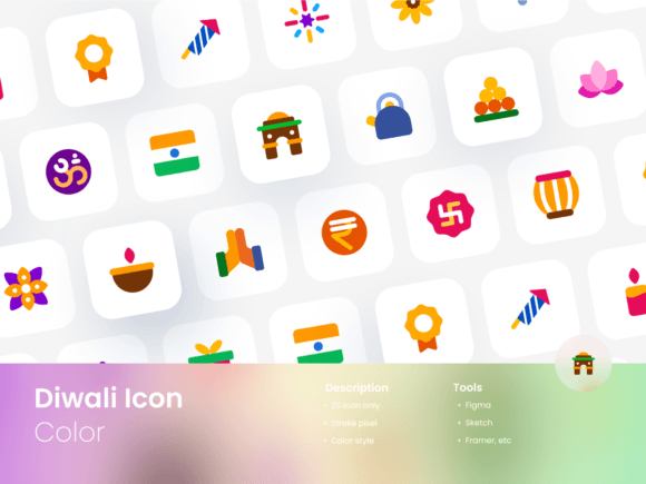 Illuminating Projects with a Diwali Icon Set Colored Style