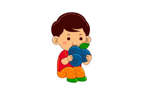The Boy Kids Eating Blueberry Illustration Pack: Your Swiss Army Knife for Visual Content Creation