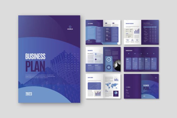 The Business Plan Company Dark Blue InDesign Template