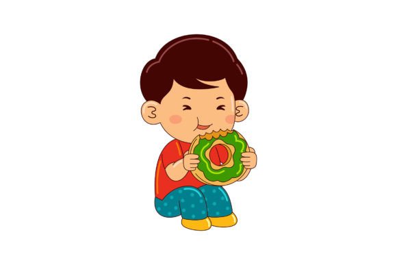Unlock Your Creativity with Boy Kids Eating Donut Illustrations