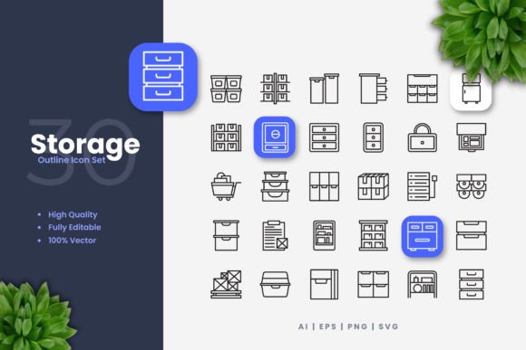 Vector Storage Icons for Modern Digital Projects