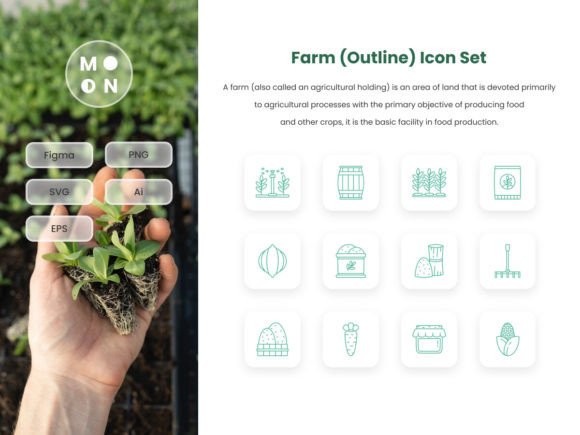 What Makes the Farm Outline Icon Set a Distinctive Design Resource